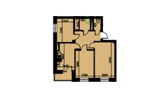 3-xonali xonadon 55.32 m²  7/10 qavat | YANGIOBOD RESIDENCE Turar-joy majmuasi