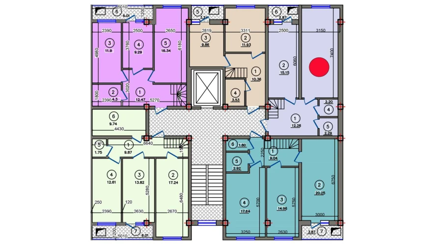 2-комн. квартира 57.14 м²  9/10 этаж | Жилой комплекс Qibray City