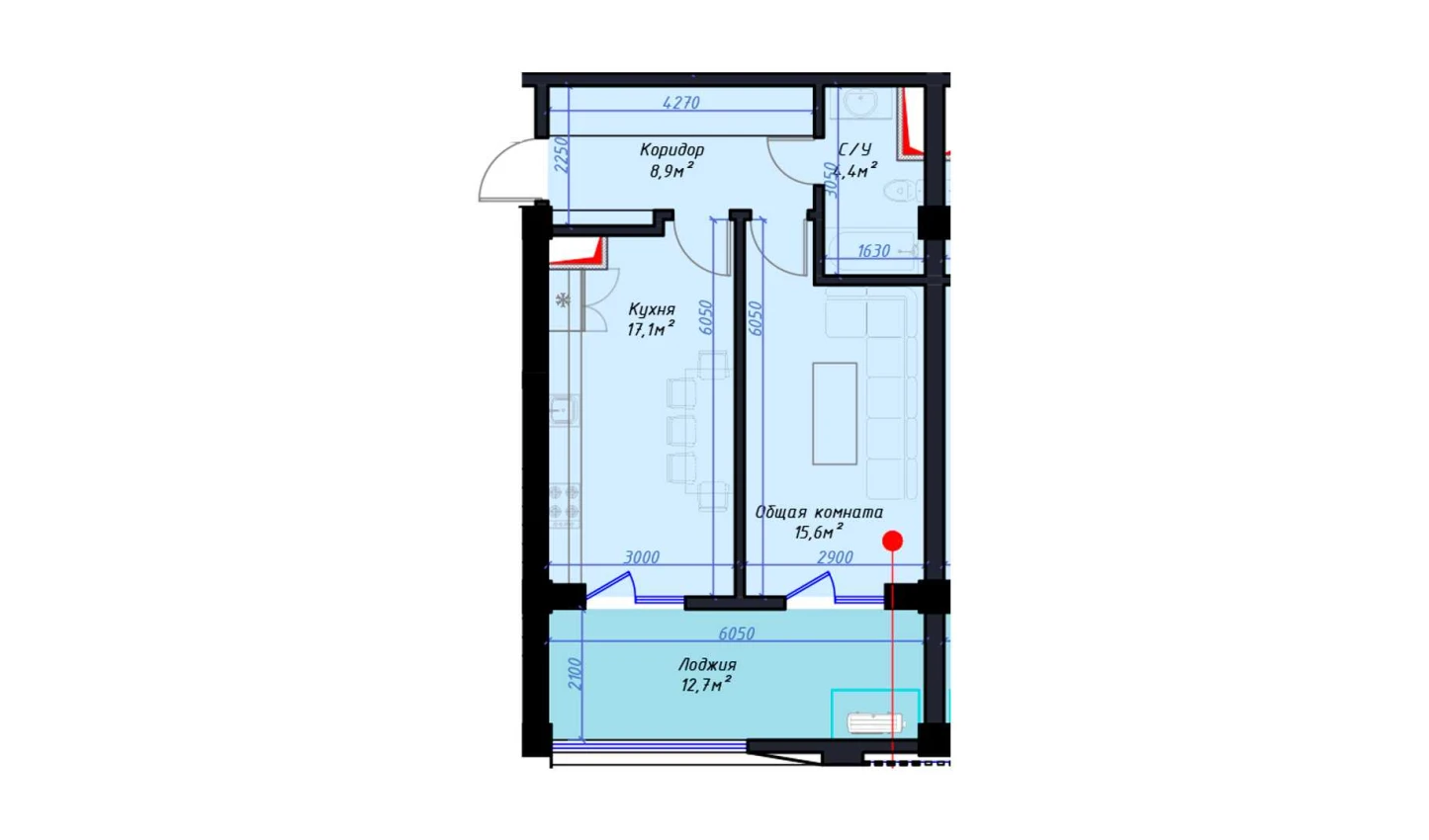 1-xonali xonadon 58.7 m² 5/14 qavat | Avia Palace Turar-joy majmuasi 1-xonali xonadon 58.7 m² 5/14 qavat | Avia Palace Turar-joy majmuasi