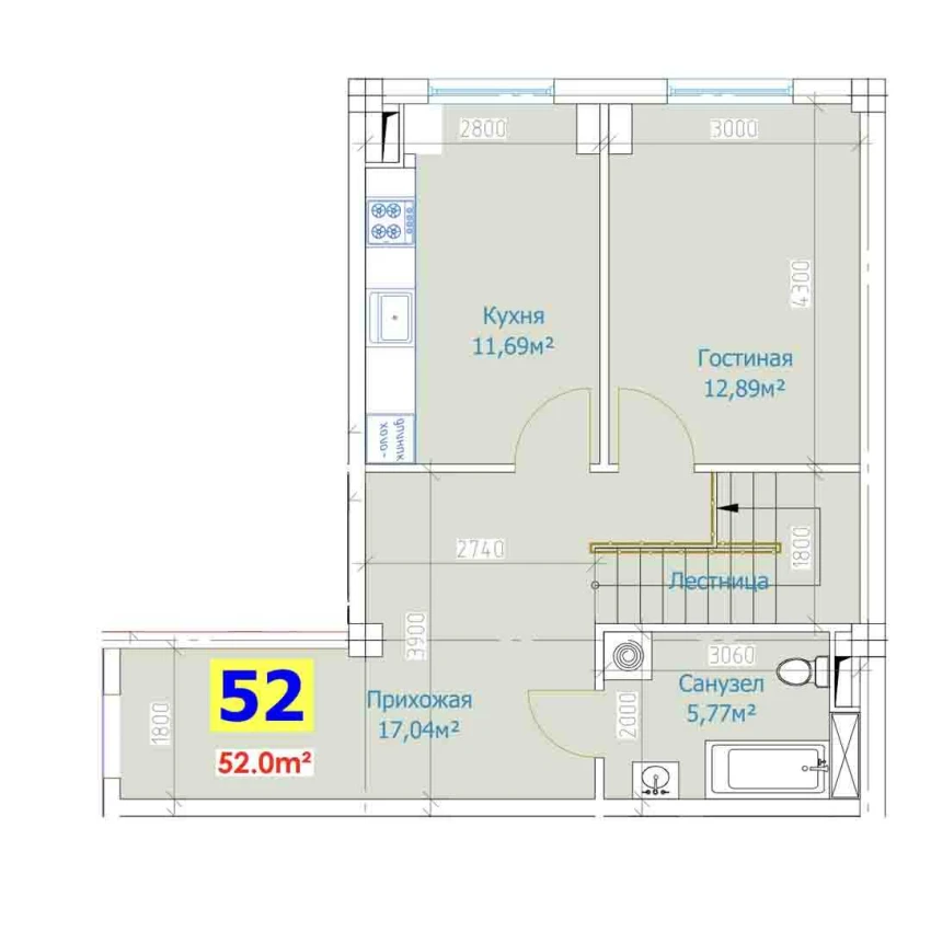 1-xonali xonadon 104 m²  1/9 qavat | YANGI AVLOD Turar-joy majmuasi
