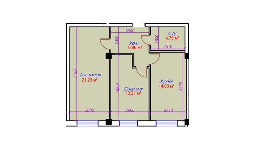 2-комн. квартира 60.13 м²  10/10 этаж | Жилой комплекс Ko'kcha-Oqtepa