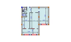 2-xonali xonadon 77.7 m²  1/9 qavat | SHOHSAROY Turar-joy majmuasi