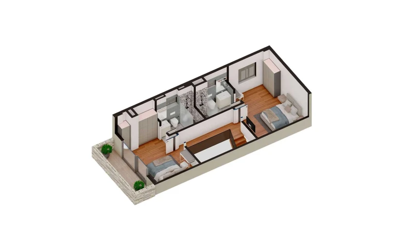 4-xonali xonadon 121.9 m²  4/4 qavat | TUSHLAR VODIYSI Turar-joy majmuasi