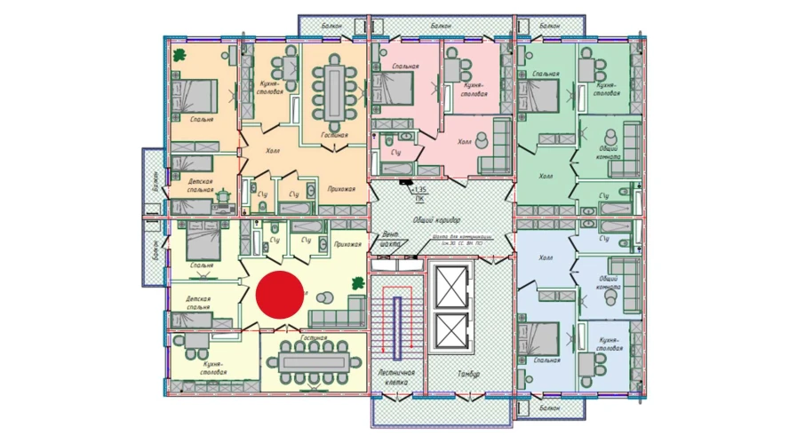 3-xonali xonadon 83.39 m²  14/16 qavat | EKO PARK Turar-joy majmuasi