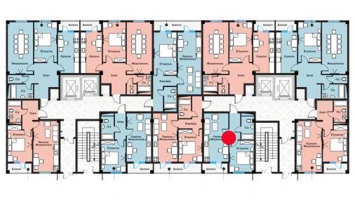 1-xonali xonadon 39.12 m²  1/11 qavat | Zangota City 1 -ETAP Turar-joy majmuasi