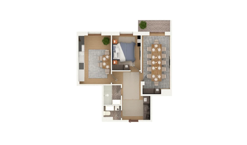 2-комнатная квартира 63.82 м²  7/13 этаж | Жилой комплекс Al-Qasr