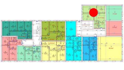 2-xonali xonadon 57.9 m²  1/6 qavat | Sohil bo'yi Turar-joy majmuasi