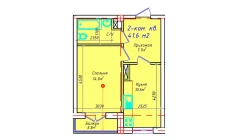 1-комн. квартира 41.6 м²  4/5 этаж | Жилой комплекс CHIRCHIQ CITY