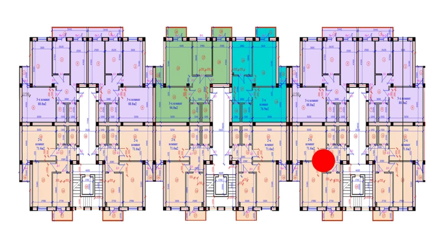 2-xonali xonadon 71.6 m²  2/7 qavat | G'IJDUVON CITY Turar-joy majmuasi