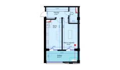 1-xonali xonadon 58.7 m² 5/14 qavat | Avia Palace Turar-joy majmuasi 1-xonali xonadon 58.7 m² 5/14 qavat | Avia Palace Turar-joy majmuasi