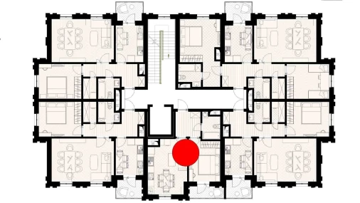 1-xonali xonadon 39.32 m²  5/9 qavat | SHARQ Turar-joy majmuasi