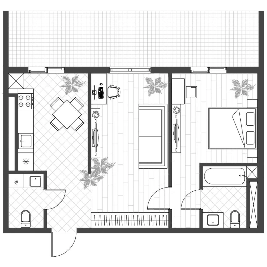 2-комн. квартира 55.55 м²  7/14 этаж | Жилой комплекс PARVOZ