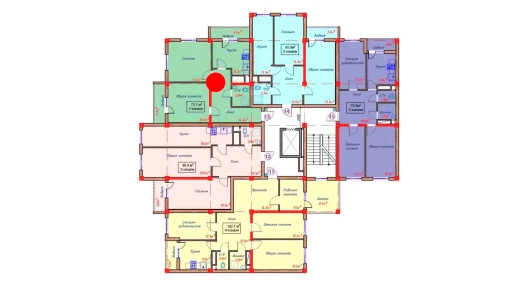 2-xonali xonadon 73.1 m²  2/9 qavat | Orzular Turar-joy majmuasi