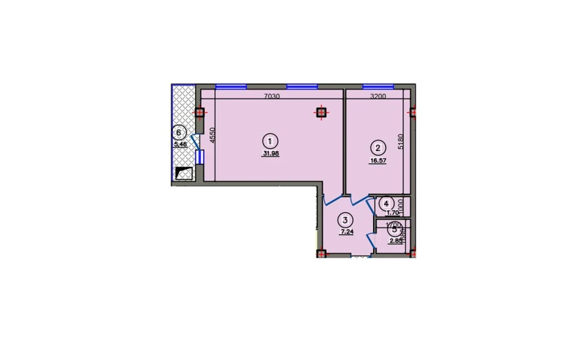 1-комнатная квартира 64.2 м²  3/10 этаж | Жилой комплекс Qibray City