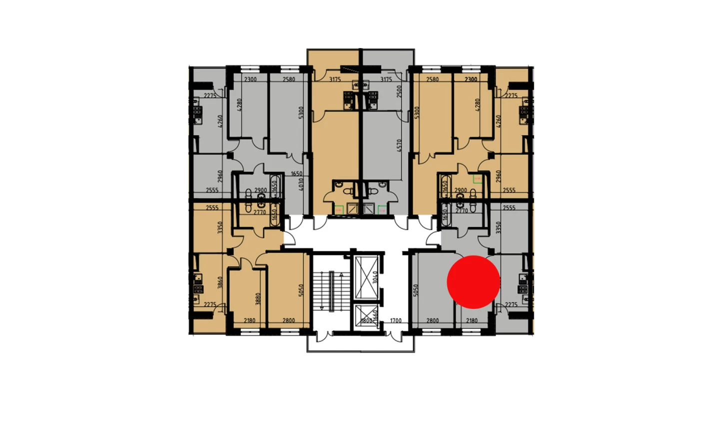 2-xonali xonadon 53.27 m²  6/10 qavat | YANGIOBOD RESIDENCE Turar-joy majmuasi