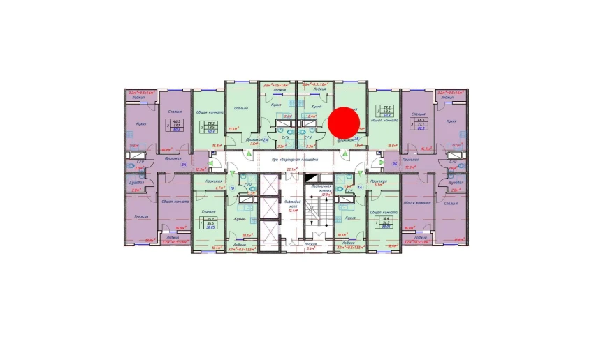 2-комнатная квартира 50.3 м²  9/16 этаж | Жилой комплекс TRINITY