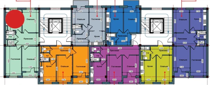 3-xonali xonadon 77.8 m²  6/9 qavat | NUR BARAKA Turar-joy majmuasi
