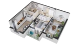 2-комн. квартира 57.8 м²  15/16 этаж | Жилой комплекс TRINITY