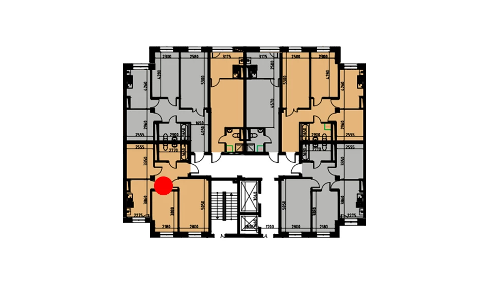 2-xonali xonadon 59.11 m²  1/10 qavat | YANGIOBOD RESIDENCE Turar-joy majmuasi
