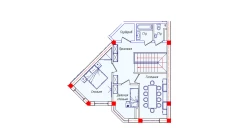 3-xonali xonadon 58.6 m²  8/8 qavat | STAR HOUSE RESIDENCE Turar-joy majmuasi