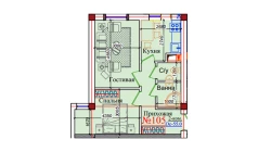 2-комн. квартира 55 м²  3/9 этаж | Жилой комплекс ZAR ZAMONAVIY UYLAR