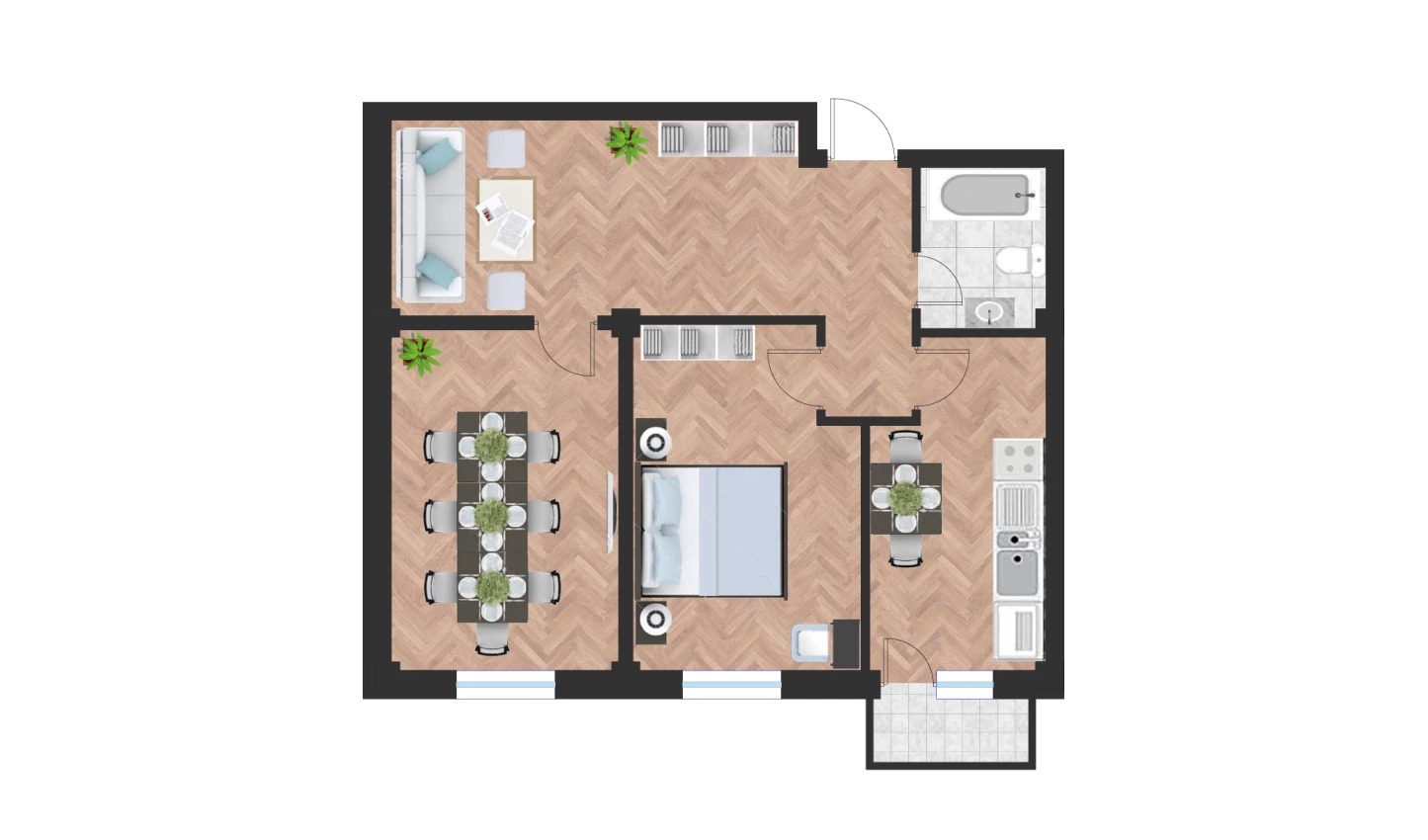 2-xonali xonadon 68.72 m²  8/10 qavat | Ko'kcha-Oqtepa Turar-joy majmuasi