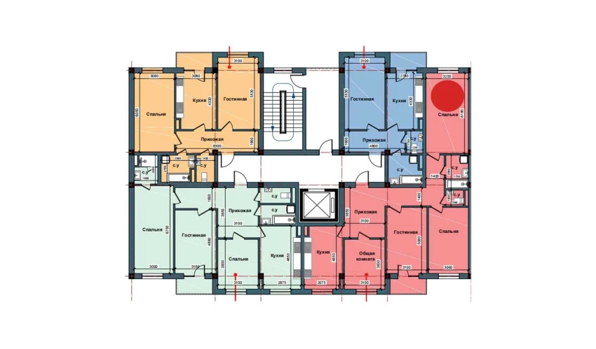 4-комнатная квартира 113.3 м²  8/11 этаж | Жилой комплекс NUR BARAKA