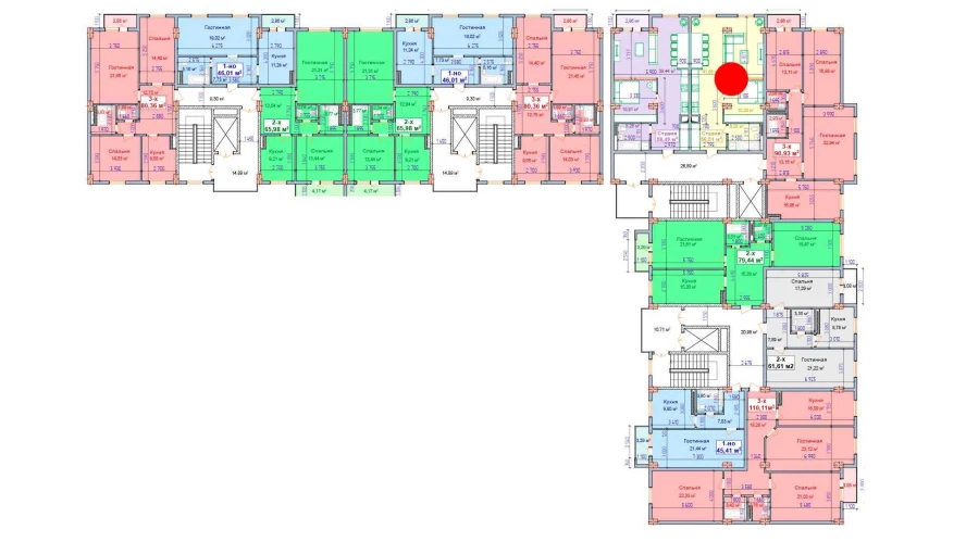 1-комн. квартира 56.51 м²  8/9 этаж | Жилой комплекс SHAYX-UL OLAM