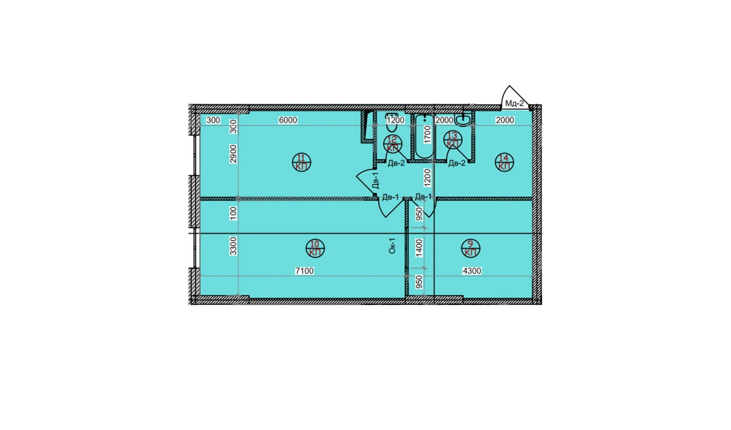 2-комн. квартира 74 м²  1/9 этаж | Жилой комплекс Uchtepa Avenue