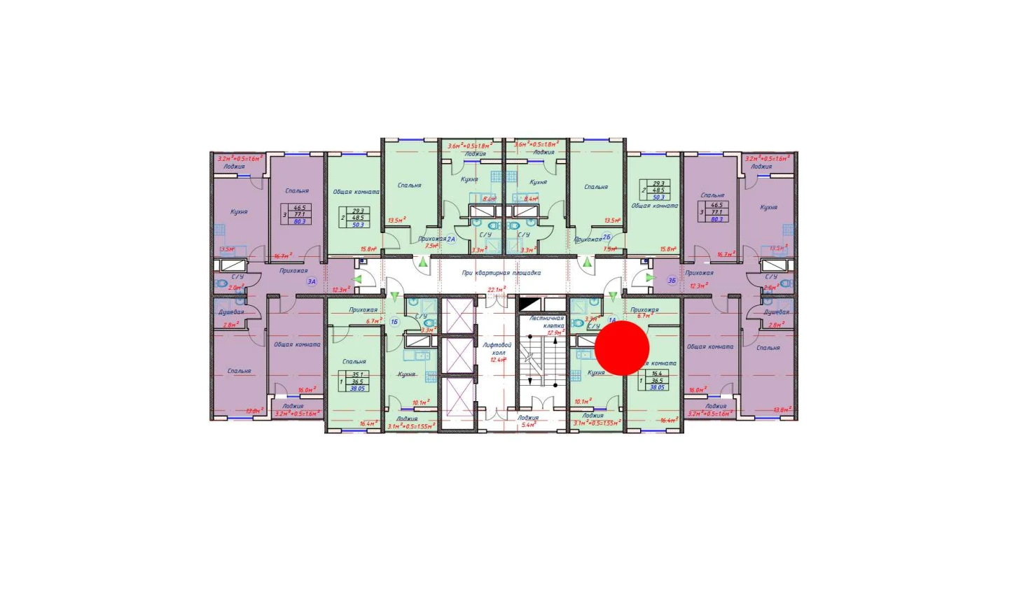 1-комн. квартира 38.05 м²  15/16 этаж | Жилой комплекс TRINITY