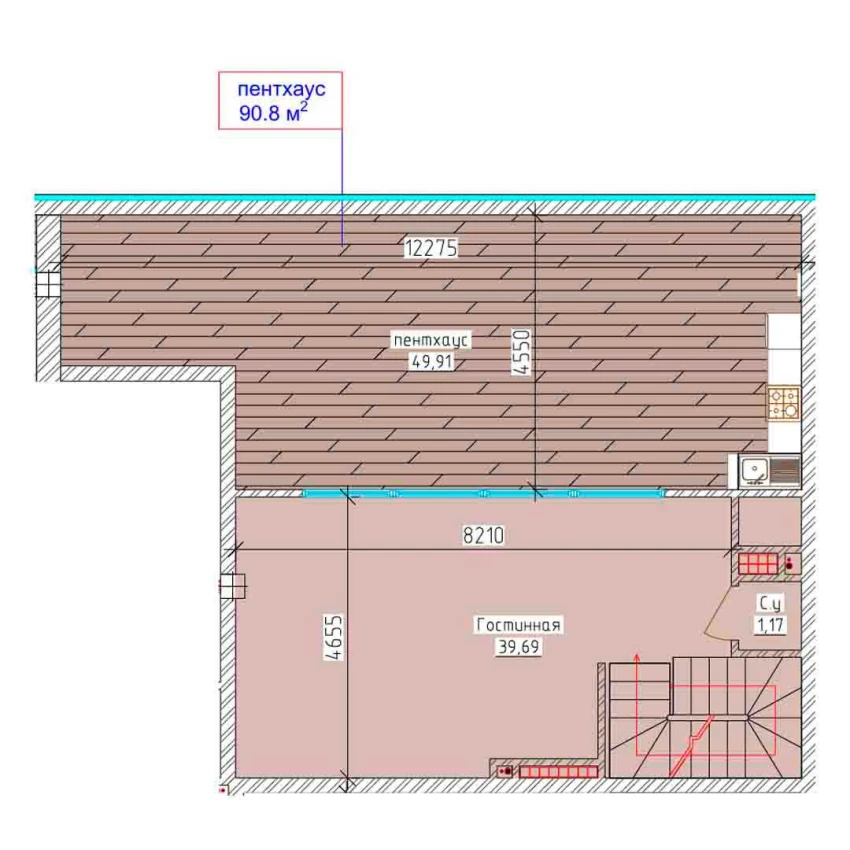 3-комн. квартира 83.5 м²  9/9 этаж | Жилой комплекс Aero Town