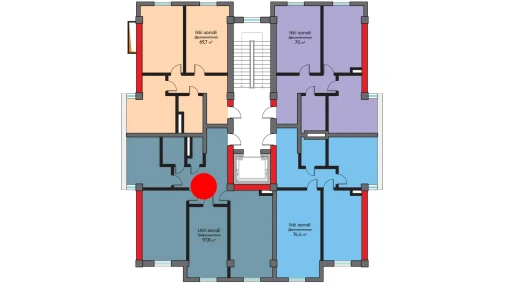 3-xonali xonadon 97.8 m²  6/10 qavat | BRIDGE Turar-joy majmuasi