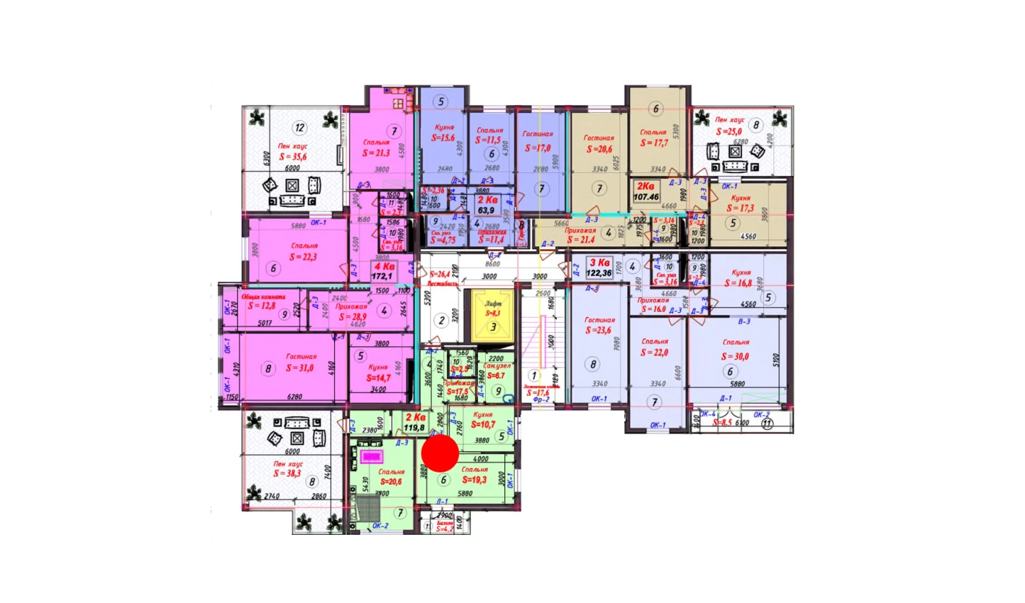3-комн. квартира 115.13 м²  7/9 этаж | Жилой комплекс SAMARQAND CITY