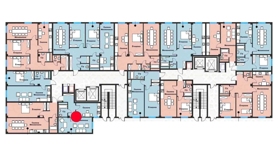 1-комн. квартира 67.1 м²  1/12 этаж | Жилой комплекс Zangota City 1 -ETAP