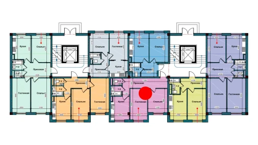 2-xonali xonadon 59.2 m²  1/9 qavat | NUR BARAKA Turar-joy majmuasi