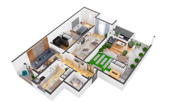 3-комнатная квартира 102.8 м²  16/16 этаж | Жилой комплекс TRINITY