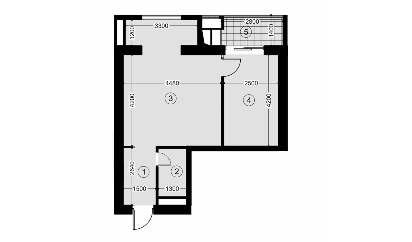 2-комн. квартира 44.7 м²  12/12 этаж | Жилой комплекс NAVRUZ GROUP