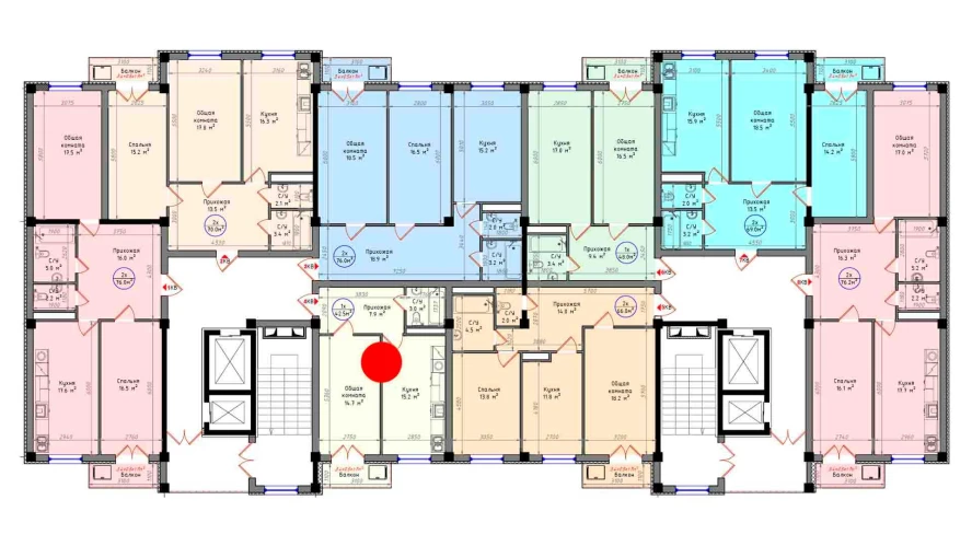 1-комн. квартира 42.5 м²  2/12 этаж | Жилой комплекс Zamin Jizzax