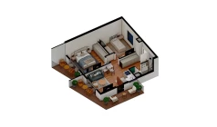 3-xonali xonadon 53.97 m²  2/6 qavat | TUSHLAR VODIYSI Turar-joy majmuasi