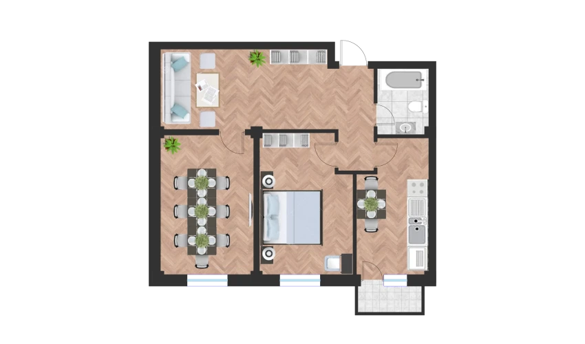 2-комнатная квартира 68.72 м²  3/10 этаж | Жилой комплекс Ko'kcha-Oqtepa