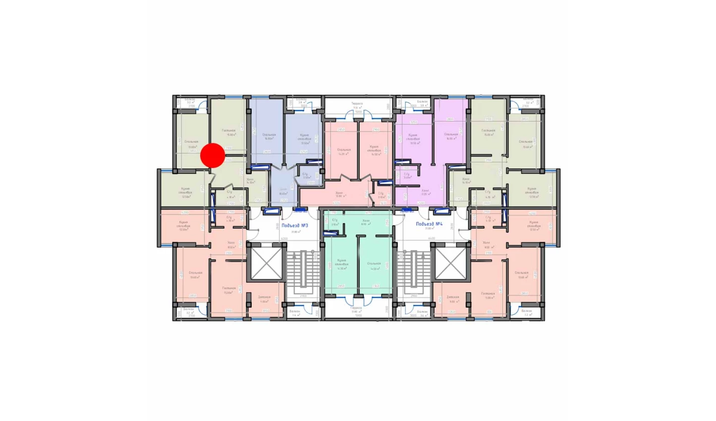 2-комн. квартира 65.5 м²  6/13 этаж | Жилой комплекс ORZU SAROYI