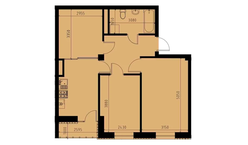 2-комнатная квартира 60.04 м²  7/10 этаж | Жилой комплекс YANGIOBOD RESIDENCE