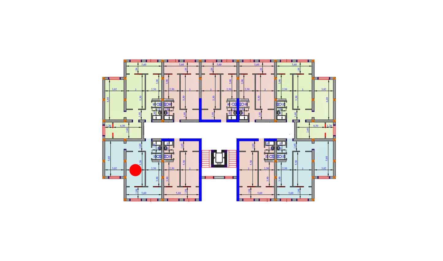2-xonali xonadon 77.7 m²  1/9 qavat | SHOHSAROY Turar-joy majmuasi