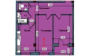 2-xonali xonadon 61.9 m²  9/9 qavat | NUR BARAKA Turar-joy majmuasi