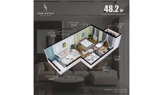 2-xonali xonadon 48.5 m²  9/9 qavat | Savr Avenue Turar-joy majmuasi
