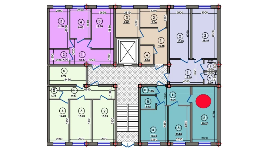 1-xonali xonadon 58.85 m²  1/10 qavat | Qibray City Turar-joy majmuasi