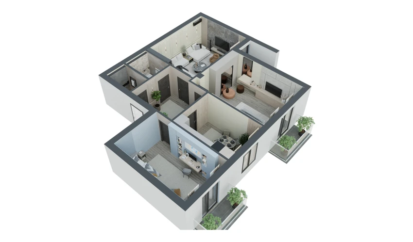 3-комнатная квартира 96 м²  6/7 этаж | Жилой комплекс G'IJDUVON CITY