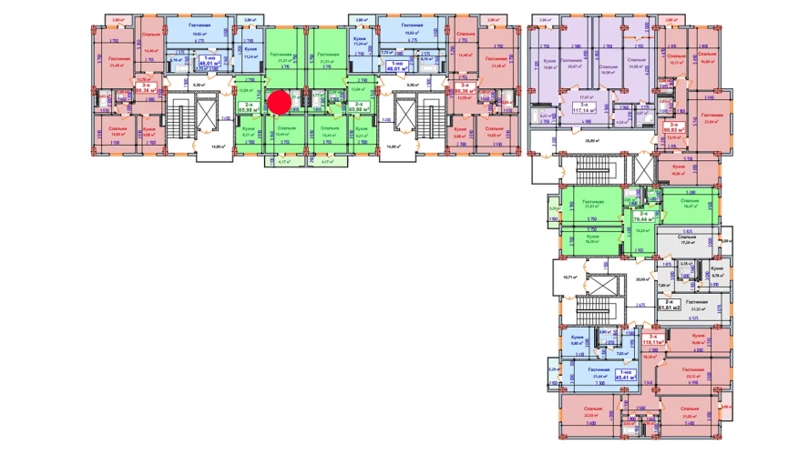 2-комн. квартира 65.98 м²  6/9 этаж | Жилой комплекс SHAYX-UL OLAM