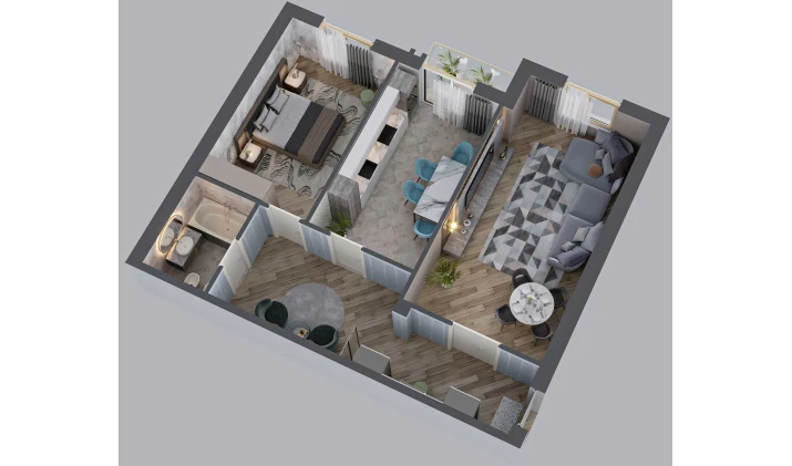 2-xonali xonadon 87.5 m²  8/9 qavat | BAHOR Turar-joy majmuasi