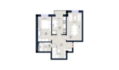 2-комн. квартира 62 м²  5/9 этаж | Жилой комплекс KO'KSAROY